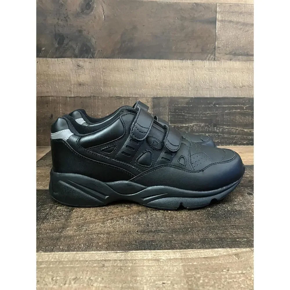 New Propet Stability Walker Men's Size 10.5 2Ewide Black Strappy Sneakers Walk